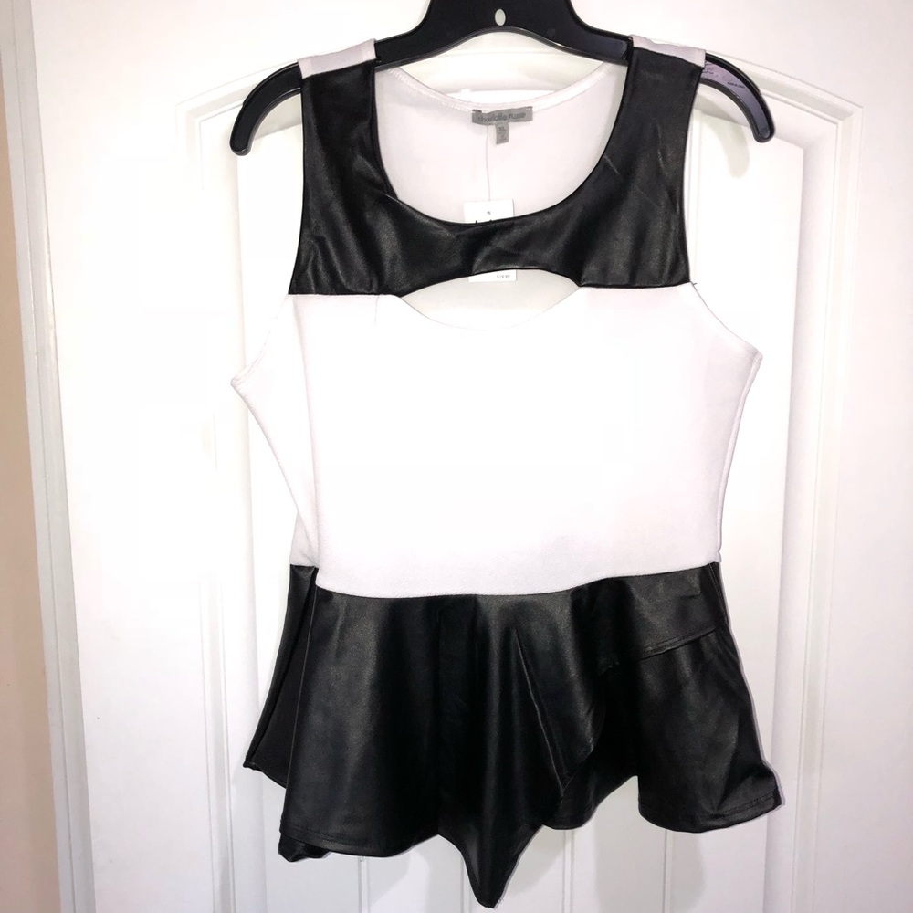 Charlotte Russe Faux Leather Peplum Top